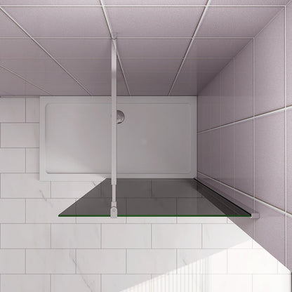 Duschkabine 80 H.200 cm Walk in Duschwänd Schwarz Schutzfolie mit Stabilisationsstange 73-120cm für badezimmer