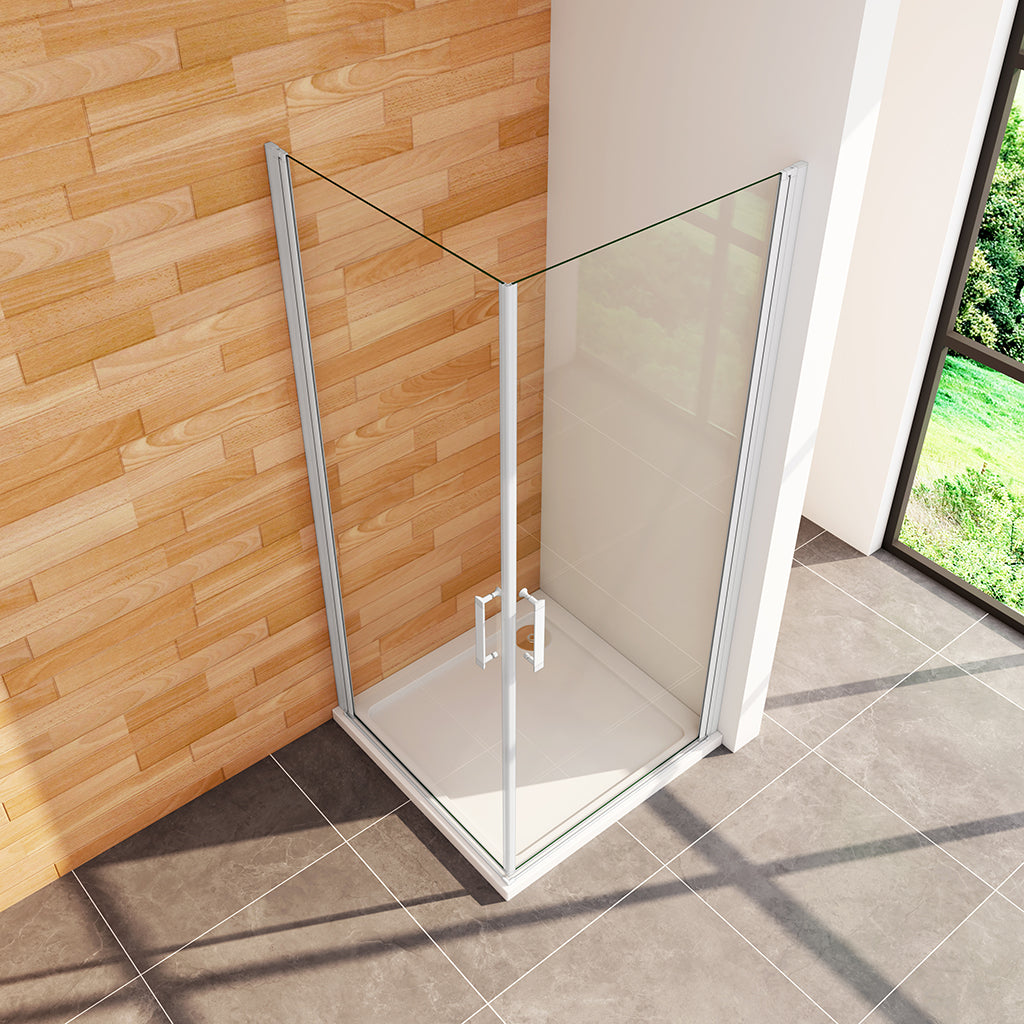 Duschkabine 800x700 H.1850 mm Drehtür Eckeinstieg Duschtasse Ablaufgarnitur für badezimmer