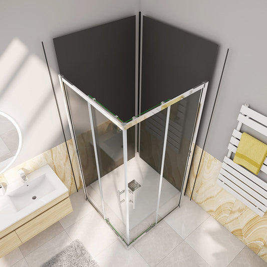 Duschkabine 800x700 H.1850 mm Schiebetür Eckeinstieg Wandverkleidung für badezimmer