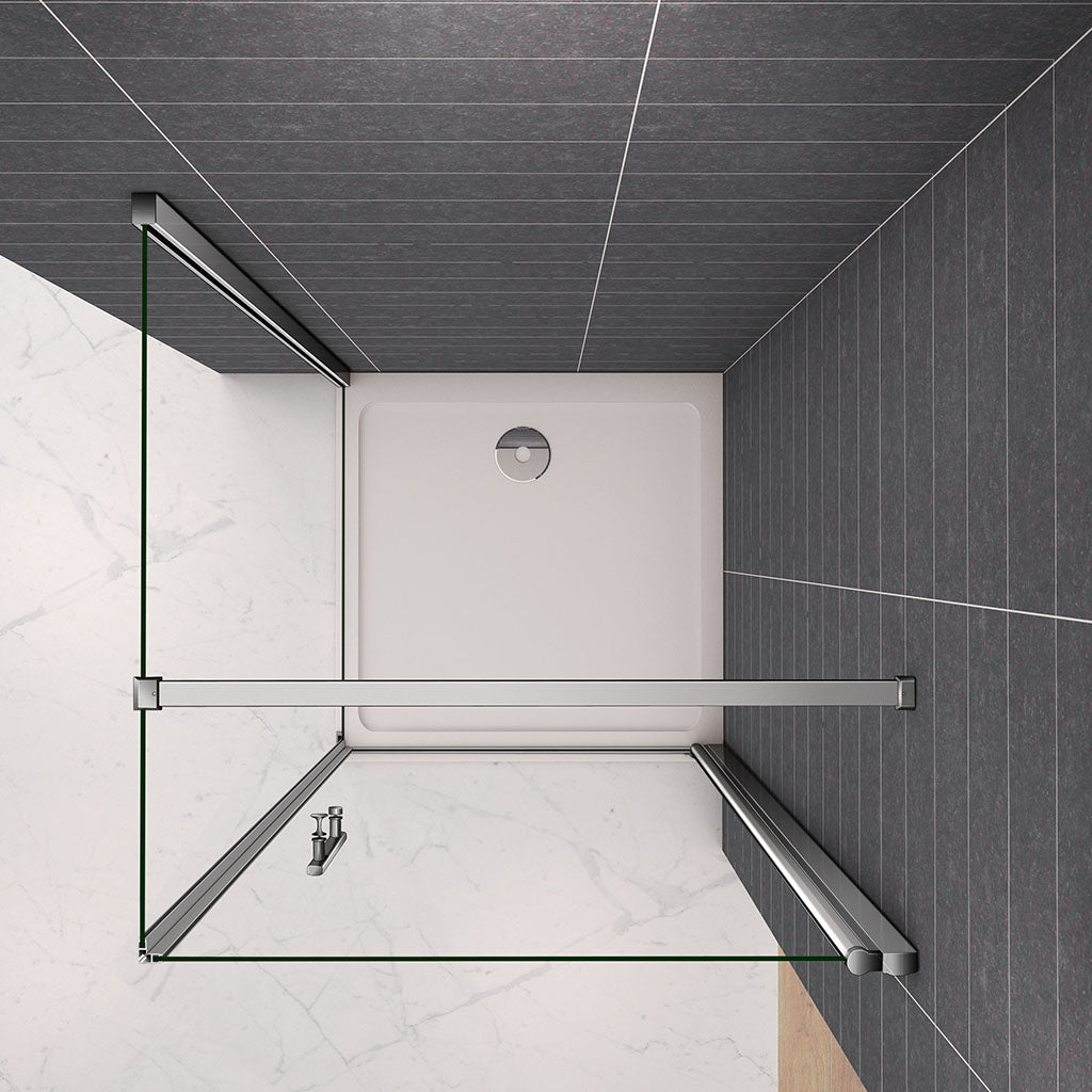 Duschkabine 800x700 H 1970 mm Drehtür mit Seitenwand Duschtasse