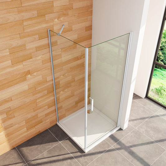Duschkabine 800x760 H.1850 mm Drehtür grauweiss mit Seitenwand Duschtasse für badezimmer