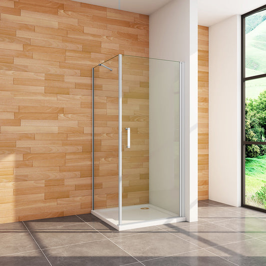 Duschkabine 800x800 H.1850 mm Drehtür grauweiss mit Seitenwand Duschtasse für badezimmer