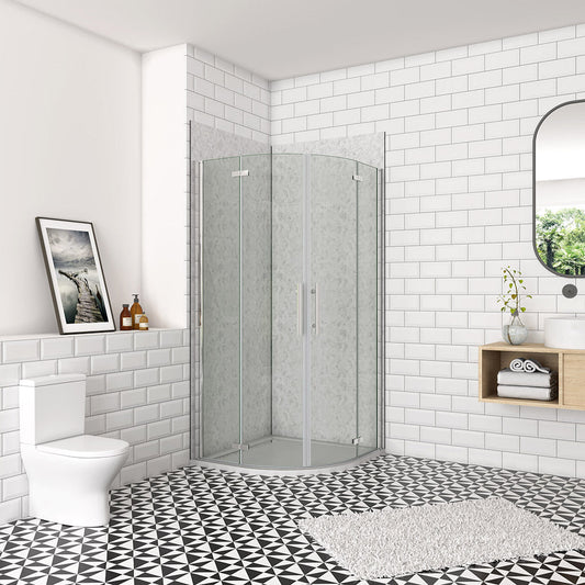 Duschkabine 800x800 H.1950 mm Falttür Runddusche Eckeinstieg Wandverkleidung badezimmer ideen