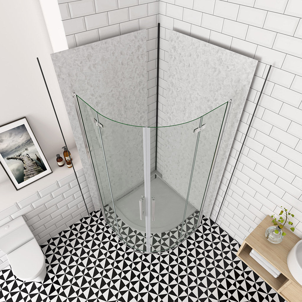 Duschkabine 80x80 H.195 cm Falttür Runddusche Eckeinstieg Wandverkleidung für badezimmer