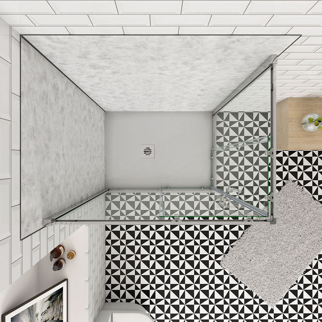 Duschkabine 80x80 H.195 cm Schiebetür Eckeinstieg für badezimmer
