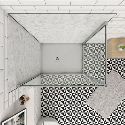 Duschkabine 80x80 H.195 cm Schiebetür Eckeinstieg für badezimmer
