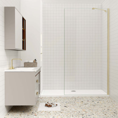 Duschkabine 8mm NANO Glas 70 cm mit Stabilisierungsstange goldfarben