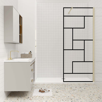 Duschkabine 8mm NANO Glas 70 x 200 cm goldfarben