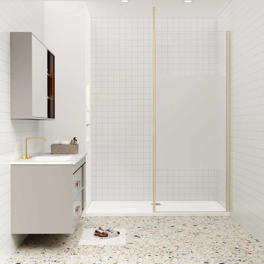 Duschkabine 8mm NANO Glas mit Glasschutzfolie 120 cm Höhe 200 cm goldfarben