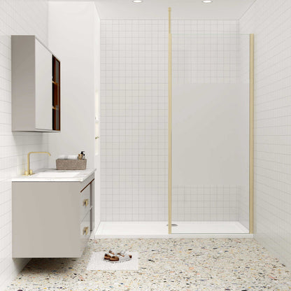 Duschkabine 8mm NANO Glas mit Glasschutzfolie 90 cm Höhe 200 cm goldfarben