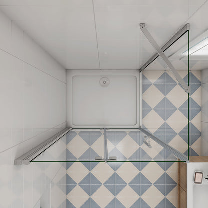 Duschkabine 900x800 H 1970 mm Falttür mit Seitenwand Duschtasse für badezimmer