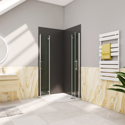 Duschkabine 900x900 H.1950 mm Falttür Runddusche Eckeinstieg für badezimmer
