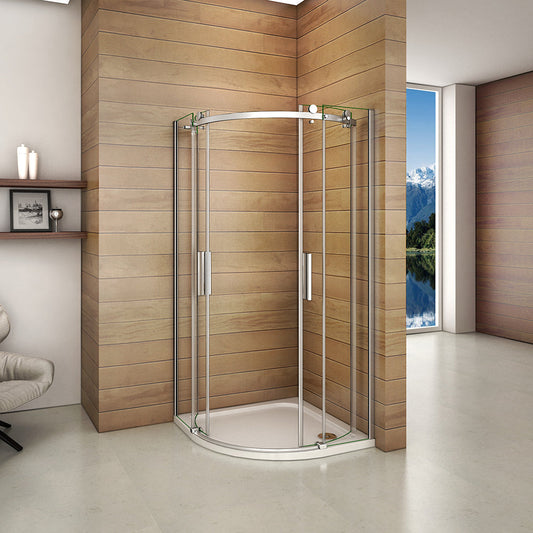 Duschkabine 900x900 H.1950 mm Runddusche Schiebetür Eckeinstieg Duschtasse für badezimmer