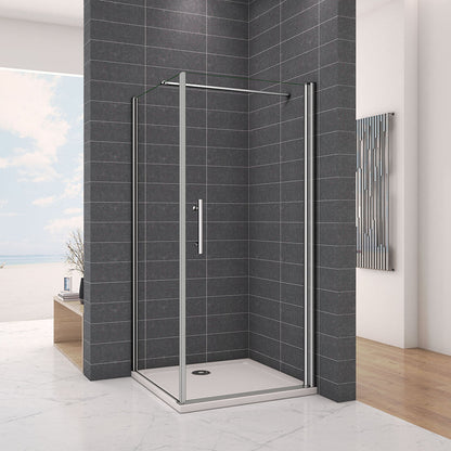 Duschkabine 90x70 H 197 cm Drehtür mit Seitenwand Duschtasse Ablaufgarnitur für badezimmer