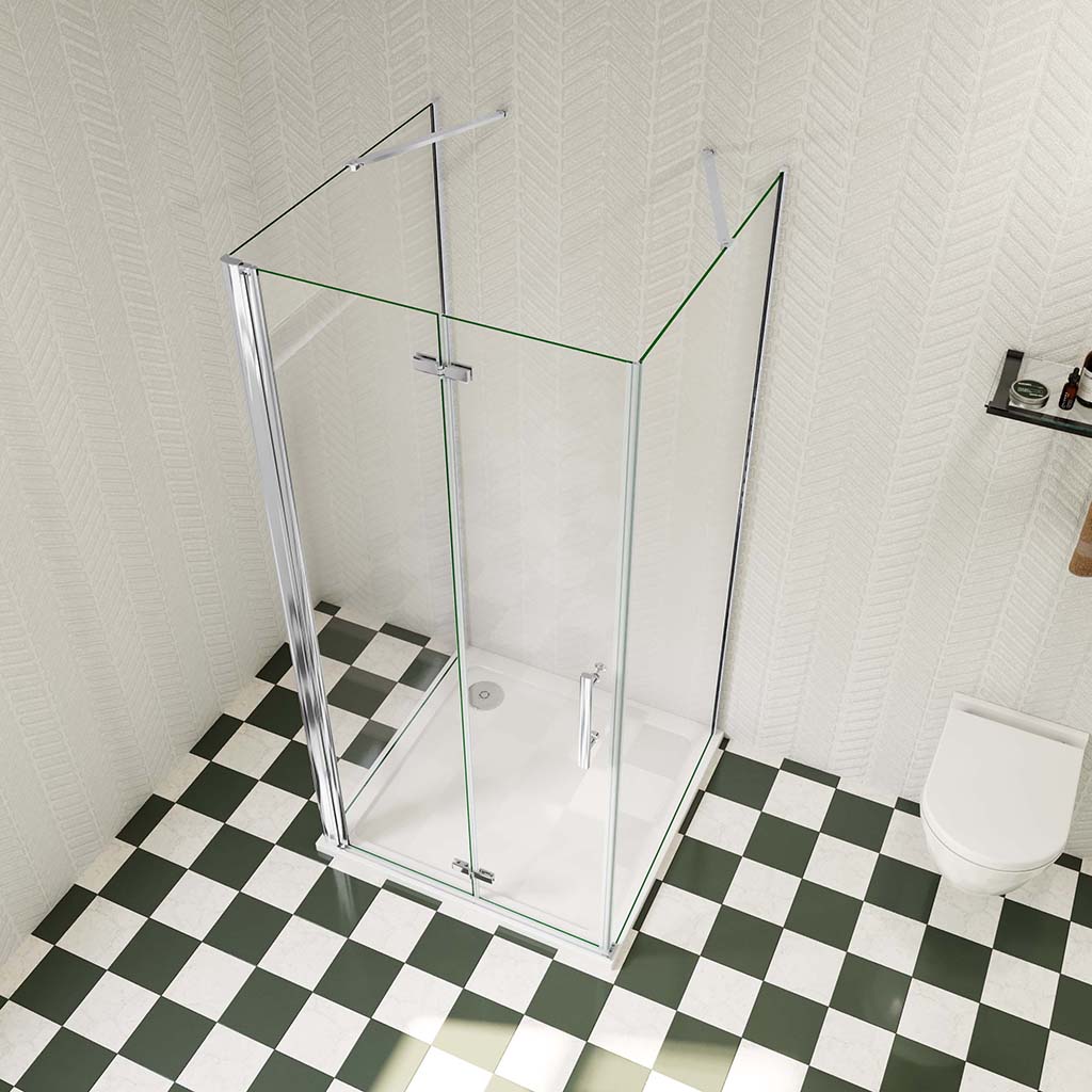 Duschkabine 90x80 H.195 cm U-Form Dusche Falttür badezimmer ideen