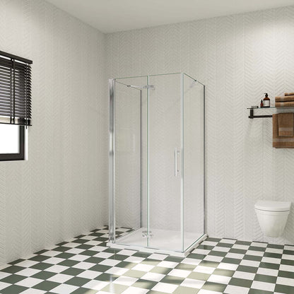 Duschkabine 90x90 H.195 cm U-Form Dusche Falttür für badezimmer