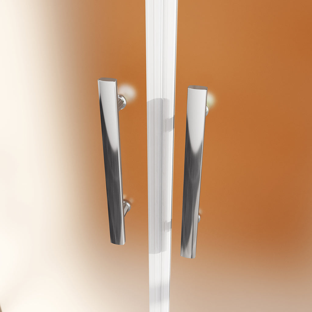 Duschkabine Doppelpendeltüren glas nische dusche 100 H195 cm badezimmer ideen
