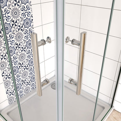 Duschkabine Drehtür Eckeinstieg 1000x1000xH1950mm Duschtasse Ablaufgarnitur für badezimmer