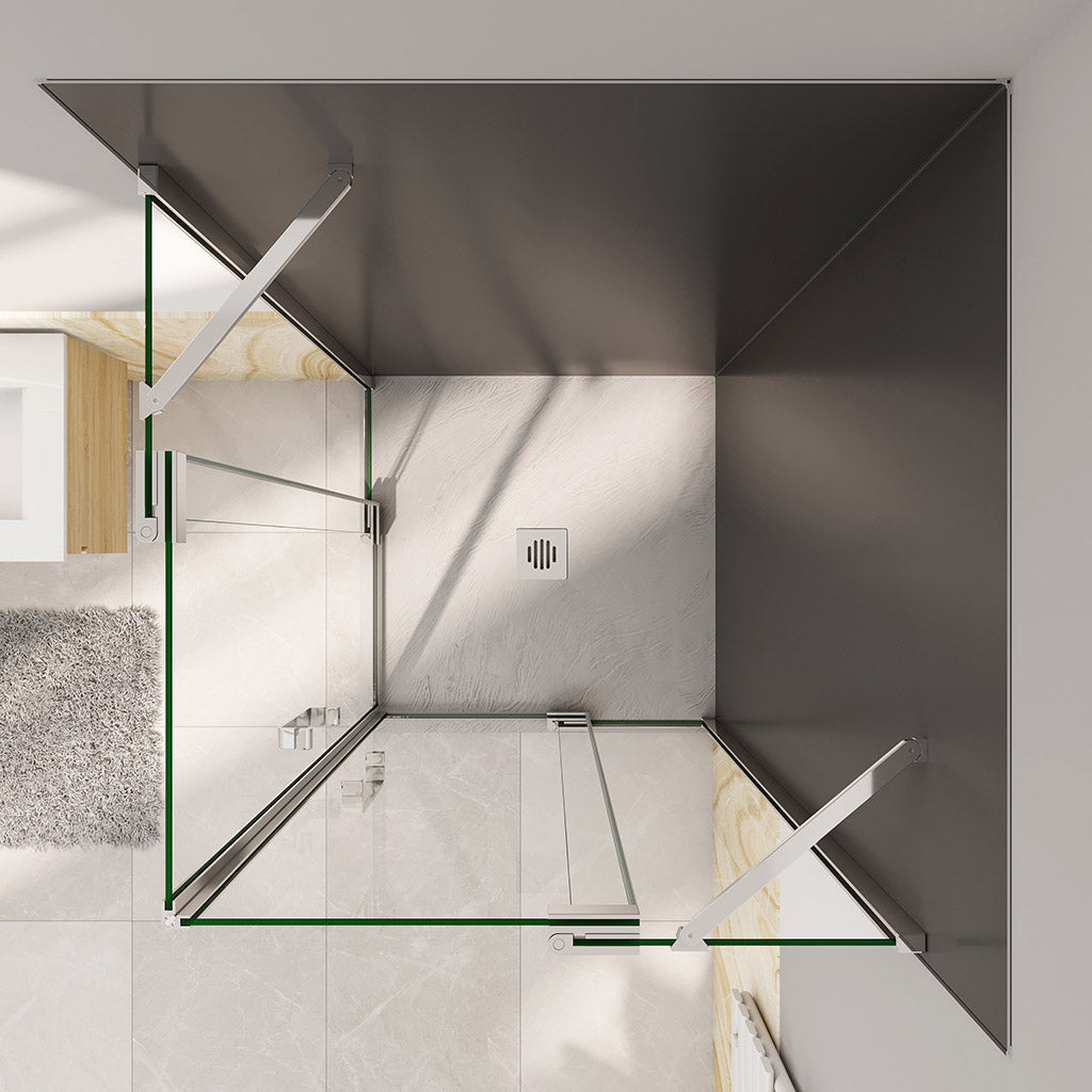 Duschkabine Drehtür Eckeinstieg 100x100xH195cm Wandverkleidung badezimmer ideen