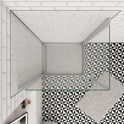 Duschkabine Drehtür Eckeinstieg 760x700xH1850mm Wandverkleidung badezimmer ideen