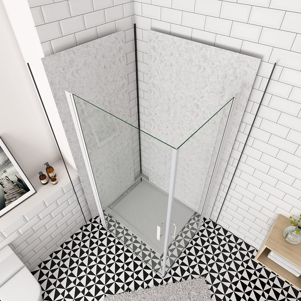 Duschkabine Drehtür Eckeinstieg 760x760xH1850mm Wandverkleidung für badezimmer