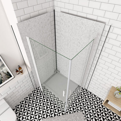 Duschkabine Drehtür Eckeinstieg 760x760xH1850mm Wandverkleidung für badezimmer
