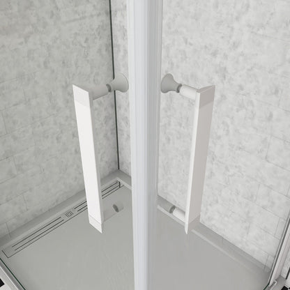 Duschkabine Drehtür Eckeinstieg 76x76 H185 cm duschrückwände badezimmer ideen