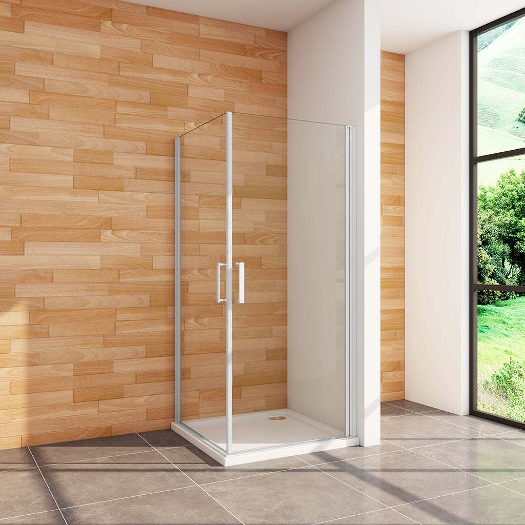 Duschkabine Drehtür Eckeinstieg 800x700xH1850mm Duschtasse Ablaufgarnitur für badezimmer