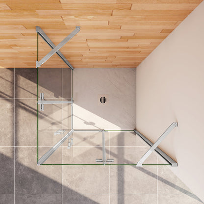 Duschkabine Drehtür Eckeinstieg 800x760xH1950mm für badezimmer