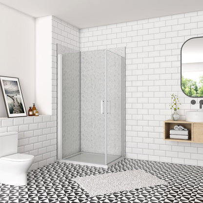 Duschkabine Drehtür Eckeinstieg 80x80xH185cm Wandverkleidung für badezimmer