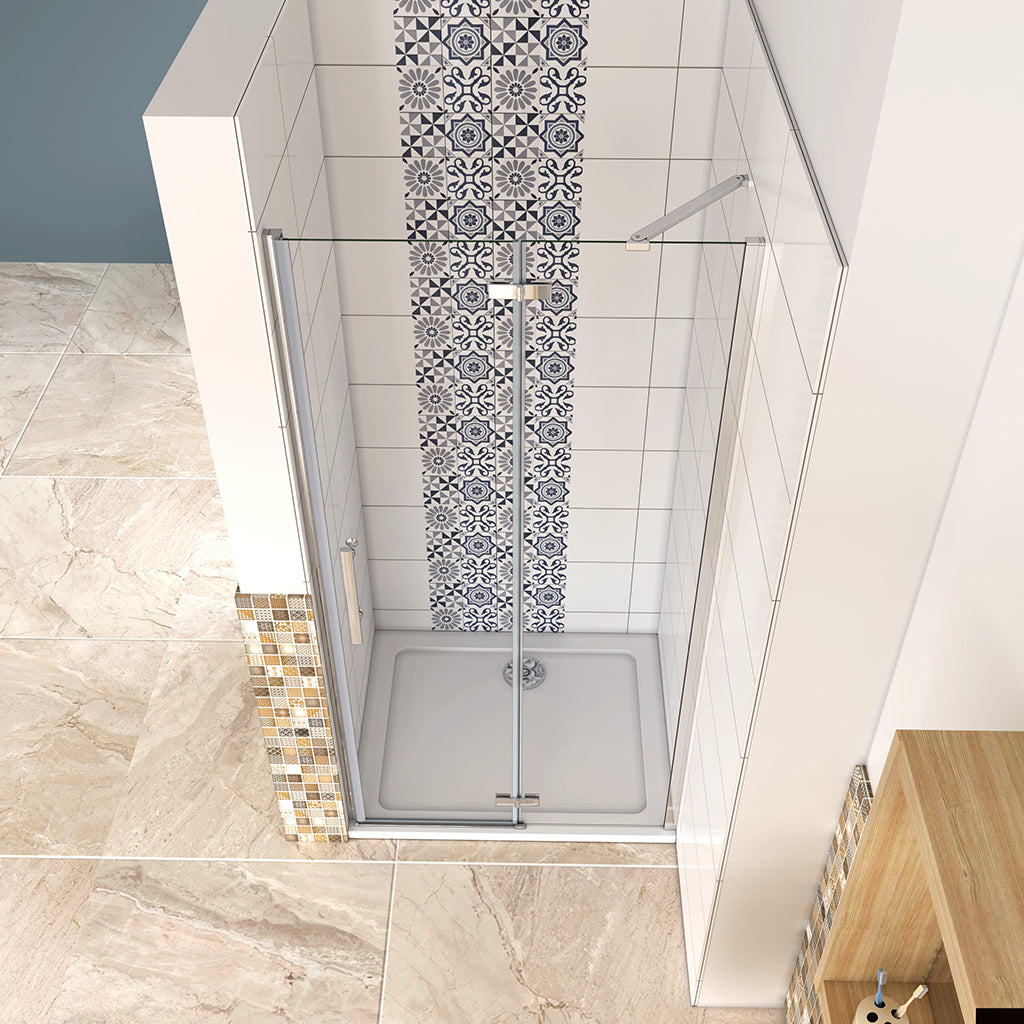 Duschkabine Drehtür Nischentür 90xH195 Duschtasse 150x90 cm Ablaufgarnitur für badezimmer