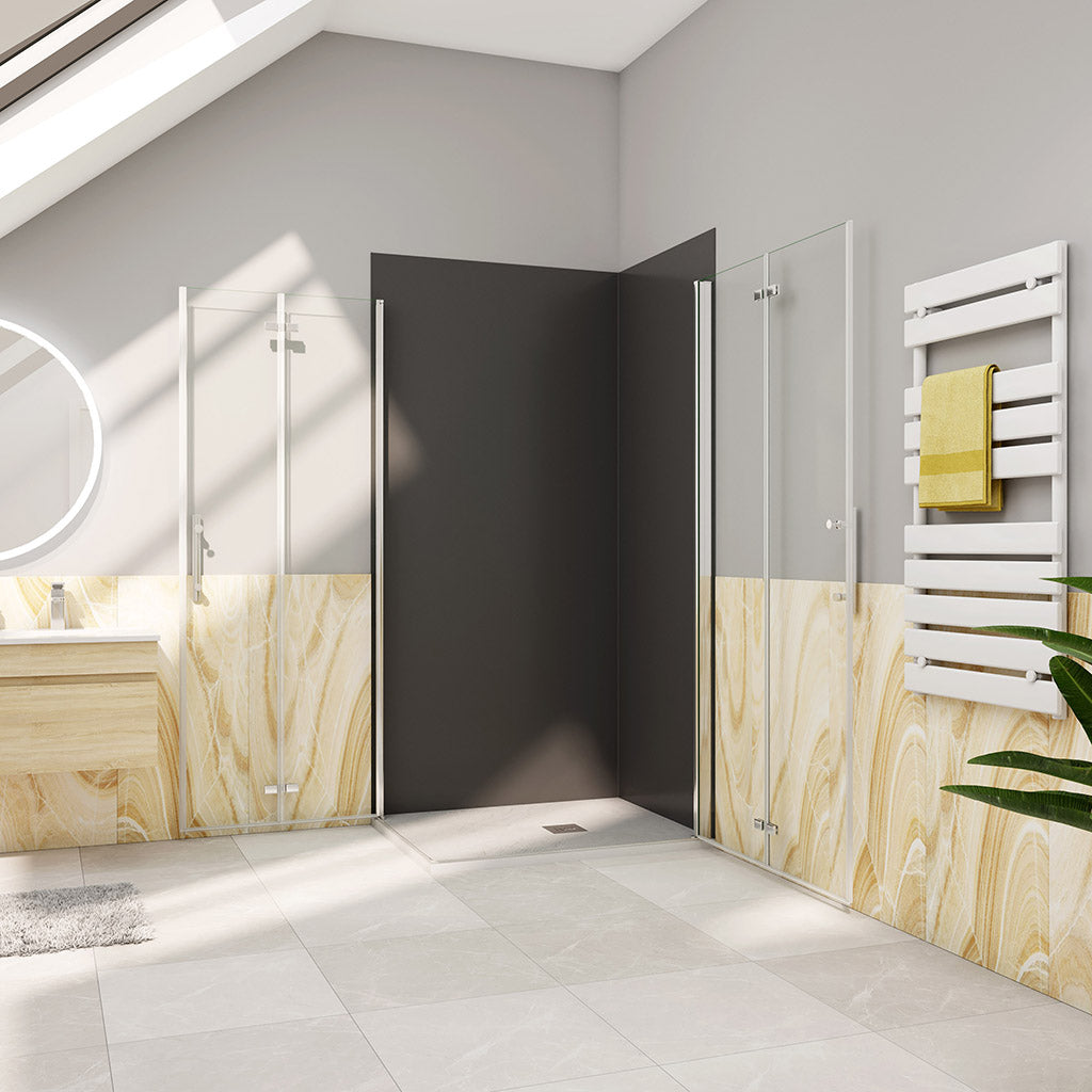 Duschkabine Falttür Eckeinstieg 100x76xH185cm badezimmer ideen