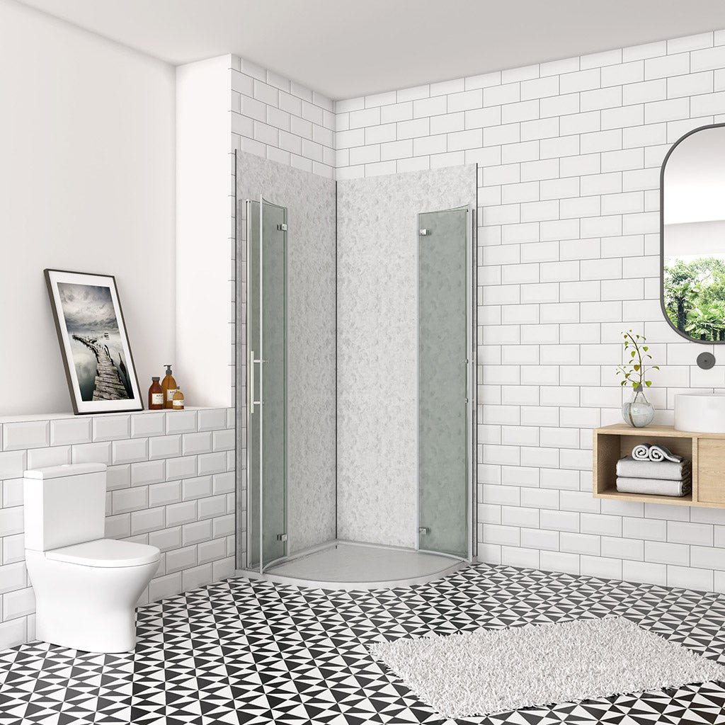 Duschkabine Falttür Runddusche Eckeinstieg 80x80 H195 cm duschrückwände