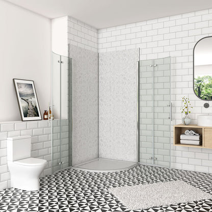 Duschkabine Falttür Runddusche Eckeinstieg 80x80xH195cm Wandverkleidung für badezimmer