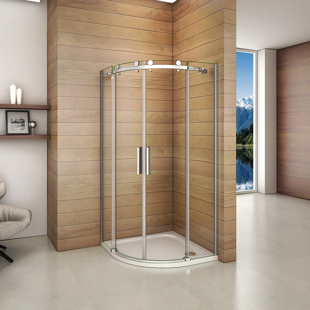 Duschkabine Runddusche Schiebetür Eckeinstieg 900x900xH1950mm für badezimmer
