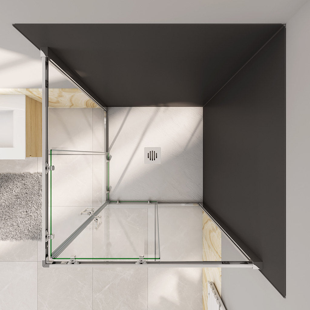 Duschkabine Schiebetür Eckeinstieg 1100x700xH1950mm Wandverkleidung für badezimmer