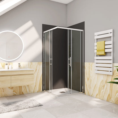 Duschkabine Schiebetür Eckeinstieg 120x76xH195cm Wandverkleidung