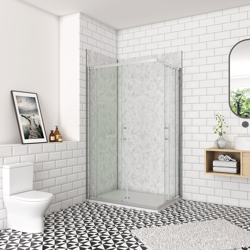 Duschkabine Schiebetür Eckeinstieg 80x80xH195cm badezimmer ideen