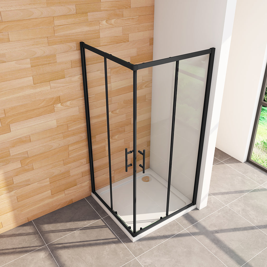 Duschkabine Schiebetür Eckeinstieg 90x80xH195cm Duschtasse für badezimmer