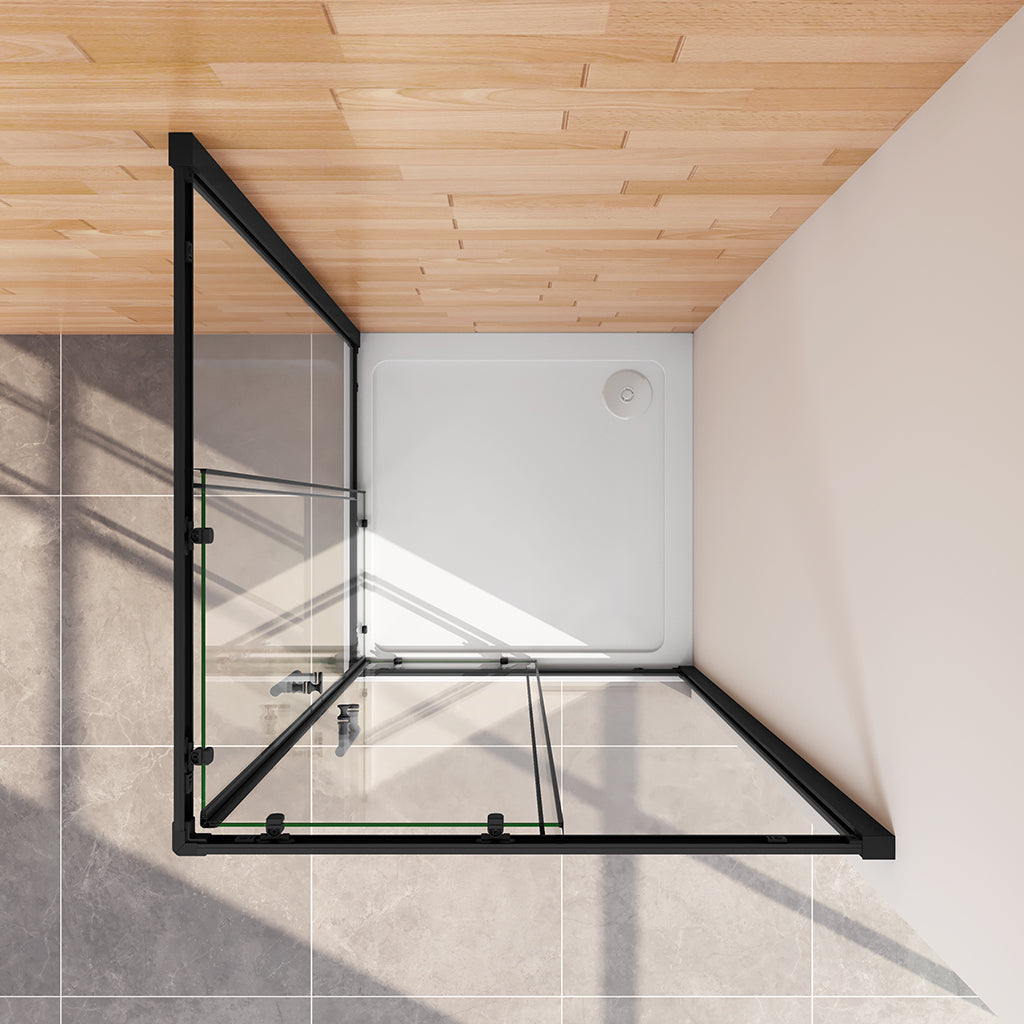 Duschkabine Schiebetür Eckeinstieg 90x90xH195cm Duschtasse für badezimmer