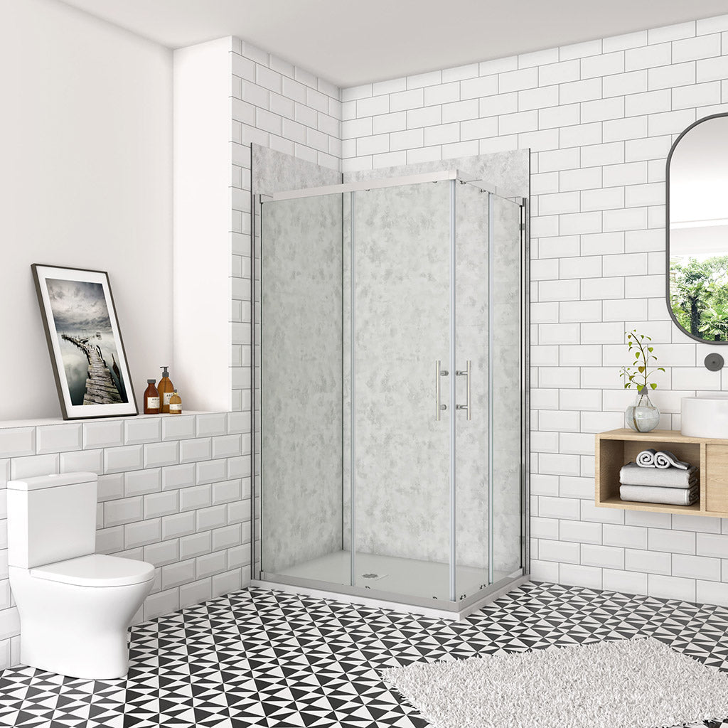 Duschkabine Schiebetür Eckeinstieg 90x90xH195cm für badezimmer