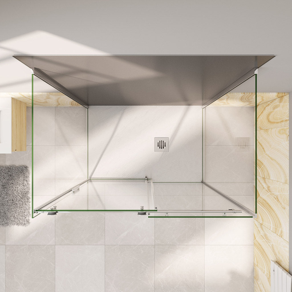 Duschkabine Schiebetür U Form 1000x800xH1950 mm Aluverbundplatte für badezimmer