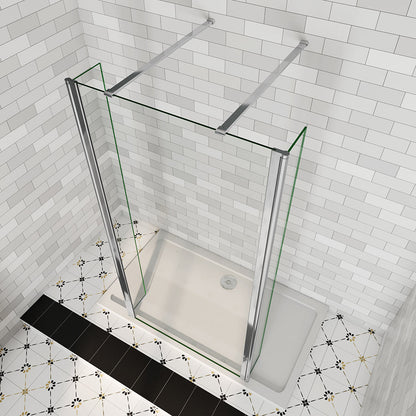 Duschkabine Walk In Duschabtrennung 90cm mit 2x30cm Seitenpaneel Stabilisationsstange 90cm badezimmer ideen