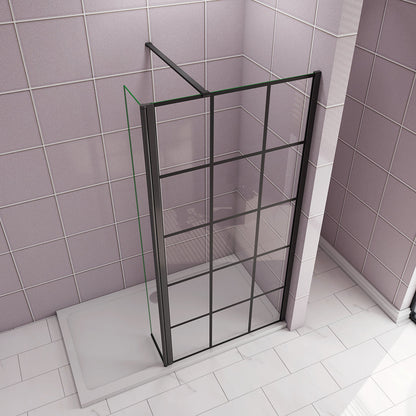 Duschkabine Walk in Duschwand 100+30 Gittermuster mit Schwenkbar Stabilisationsstange 140 cm badezimmer ideen