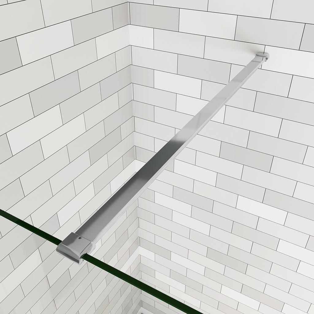 Duschkabine Walk in Duschwand 76 mit Stabilisationsstange 140 cm für badezimmer