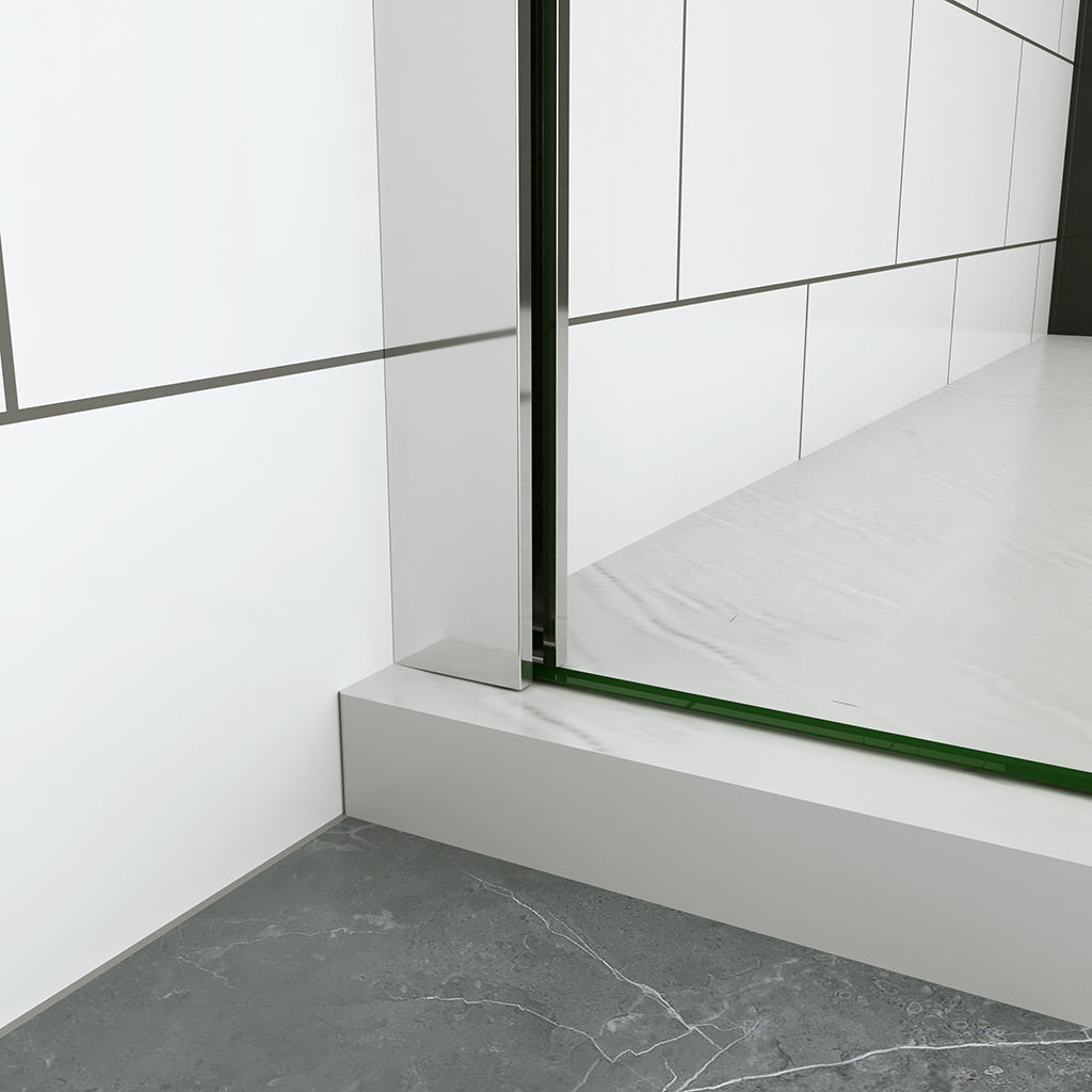 Duschkabine begehbare dusche duschwand glas 90 mit Stabilisationsstange 90 cm Aluverbundplatte für badezimmer