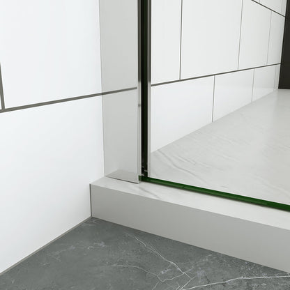 Duschkabine begehbare dusche duschwand glas 90 mit Stabilisationsstange 90 cm Aluverbundplatte für badezimmer