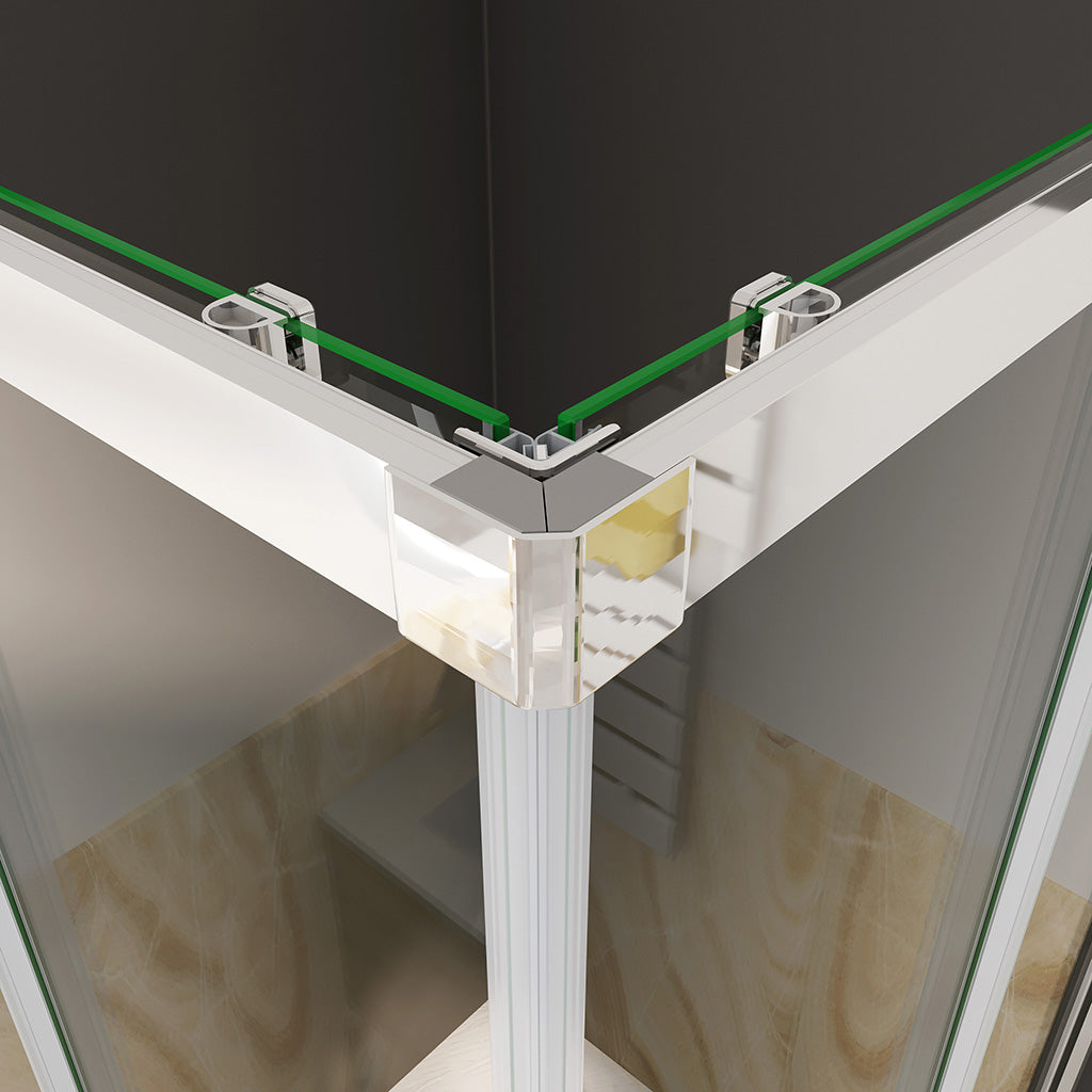 Duschkabine duschschiebetür glas Eckeinstieg 80x76 H195 cm duschrückwände badezimmer ideen