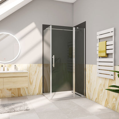 Duschkabinen 195 Höhe Drehtür 80 mit Seitenwand 70 cm badezimmer ideen