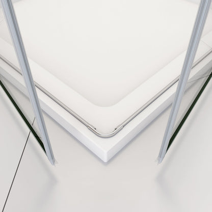 Duschkabinen Drehtür Eckeinstieg 800x800xH1850mm Duschtasse Ablaufgarnitur für badezimmer